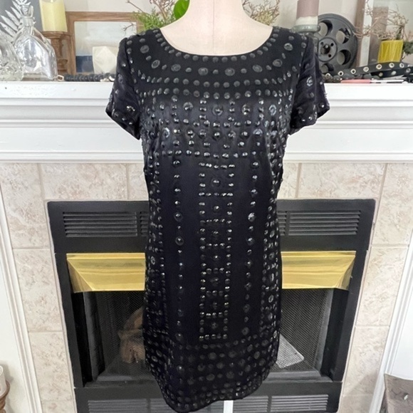 French Connection Black Sheath Embellished Mini Dress - Picture 4 of 14